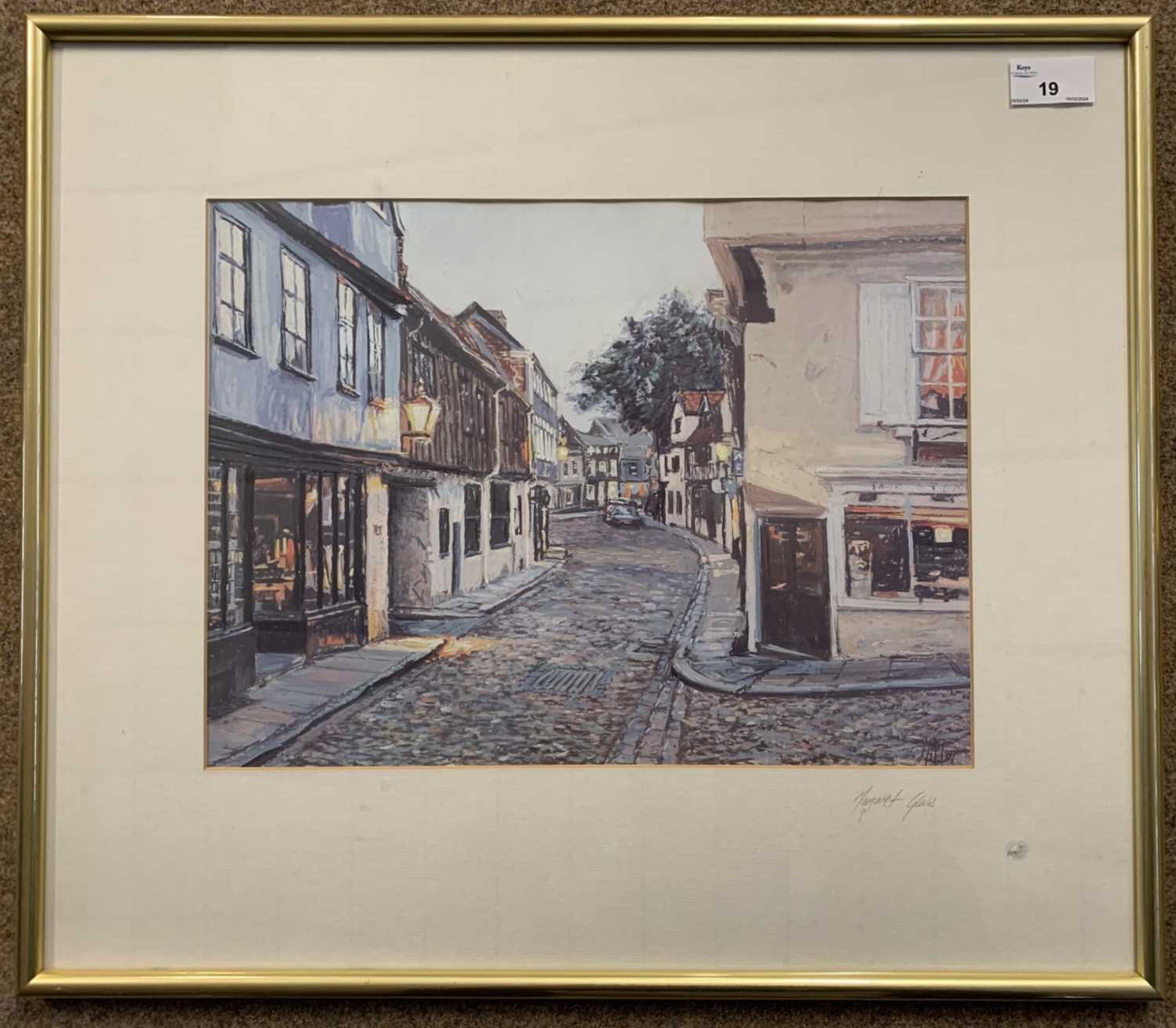 Lot 19 - Margaret Glass (British,b.1950), Elm Hill,...