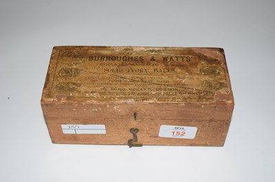 Lot 152 - Early boxed set of Burroughs & Watts billiard...