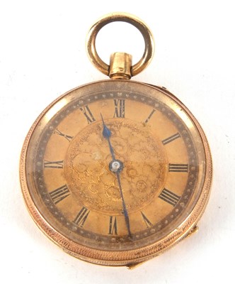 Lot 241 - A yellow metal pocket watch stamped 18k inside...