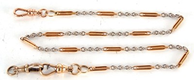 Lot 264 - A vintage yellow metal watch chain comprising...