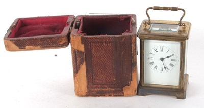 Lot 292 - A four glass carriage clock with fitted box,...