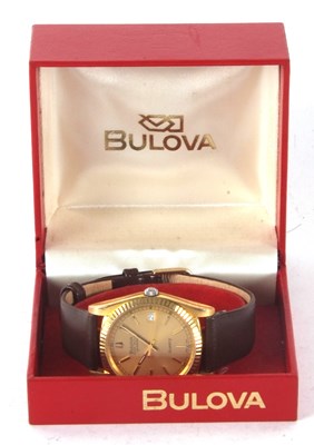 Lot 314 - A Bulova Super Seville calendar gents...