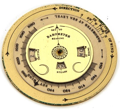 Lot 131 - A Nauticalia brass pocket weather forecaster,...