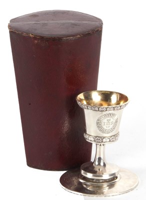 Lot 173 - A cased Victorian silver two part travelling...