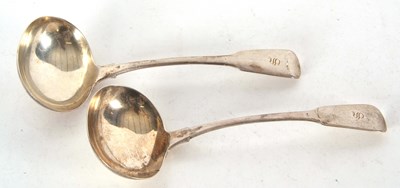 Lot 32 - Pair of George III silver fiddle pattern...