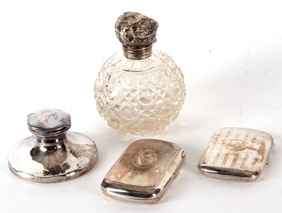 Lot 194 - Mixed Lot:  Two hallmarked silver cigarette...