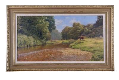 Lot 558 - Frank Wright (1928-2016) River Scene with...