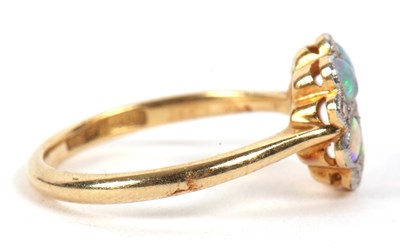 Lot 3 - An 18ct and platinum opal and diamond ring,...