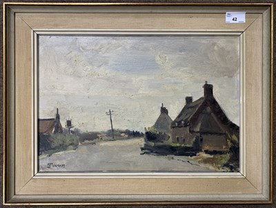Lot 42 - British School, 20th century, Village street...