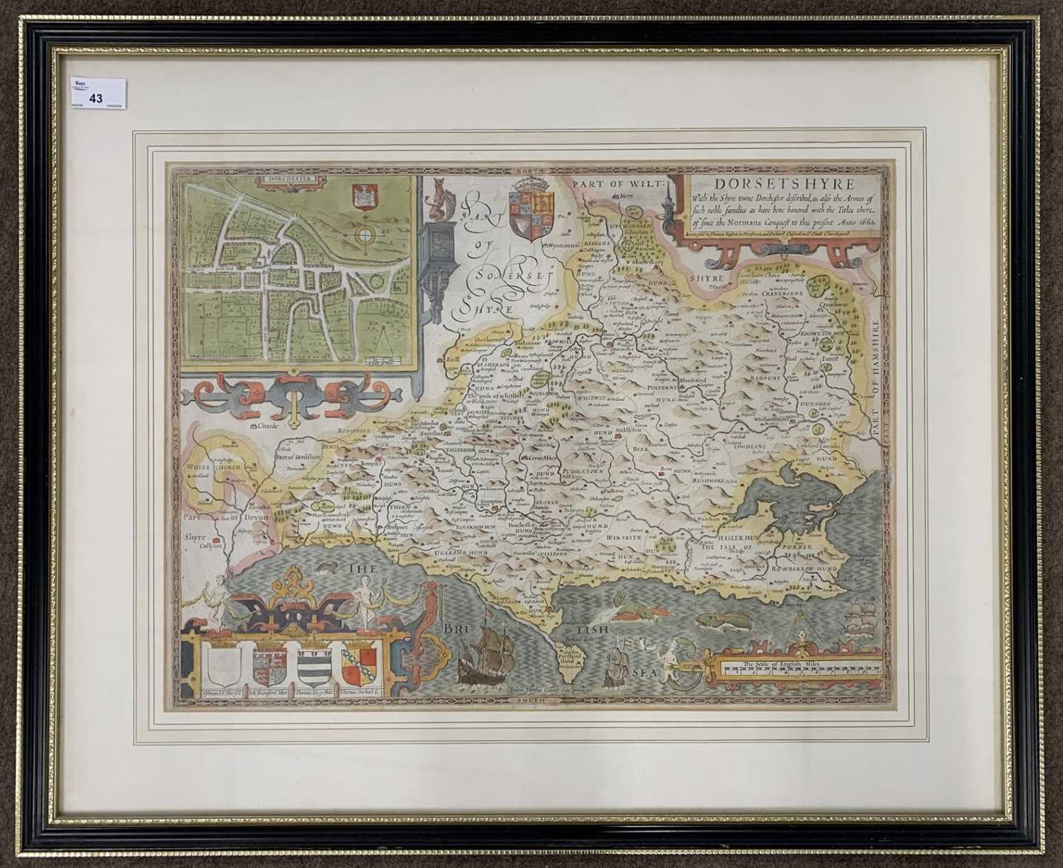Lot 43 - John Speed (1552-1629), Dorset, handcoloured...