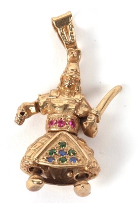 Lot 47 - A 9ct samurai pendant, the figure in samurai...