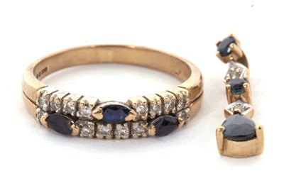 Lot 78 - A sapphire and diamond ring and pendant, the...