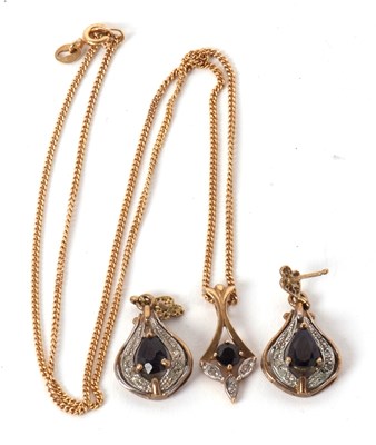 Lot 40 - A 9ct sapphire and diamond necklace and...
