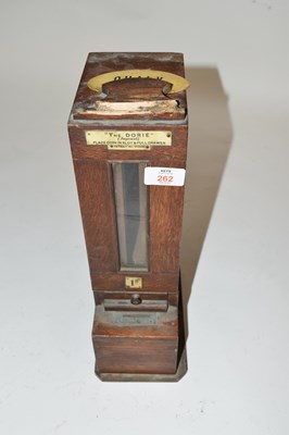 Lot 262 - Vintage oak cased penny operated chalk...