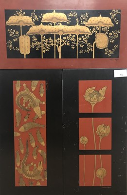 Lot 18 - A set of modern oriental wall hangings...