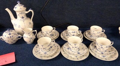 Lot 344 - Royal Copenhagen blue and white lace patterned...
