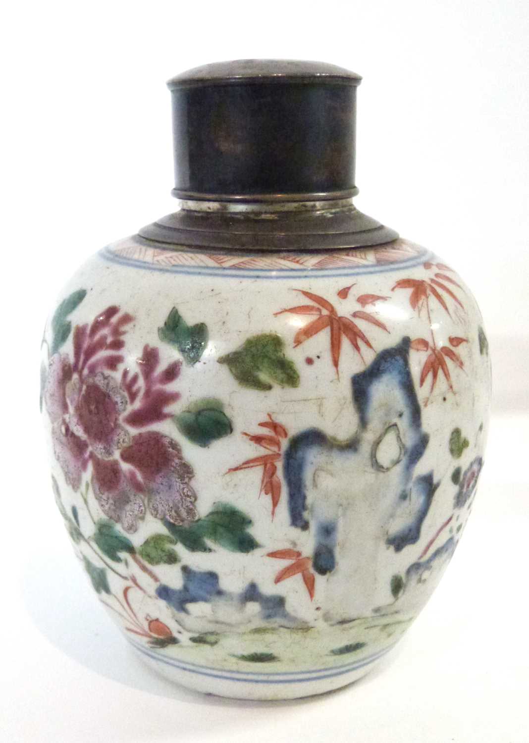 Lot 253 - A Chinese jar with polychrome decoration with...