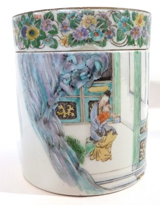 Lot 258 - A 19th Century Chinese porcelain jar and cover,...
