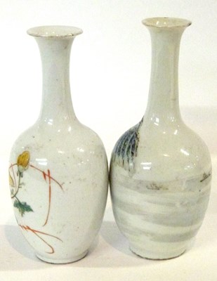 Lot 265 - A pair of small Chinese porcelain vases, Qing...