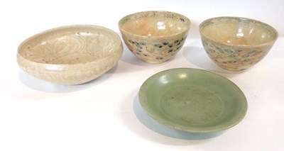 Lot 278 - Group of four pottery dishes, one possibly...