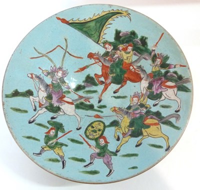 Lot 281 - A Chinese porcelain dish with famille vert...