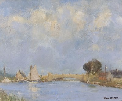 Lot 561 - Owen Waters (British,1916-2004) Acle Bridge,...