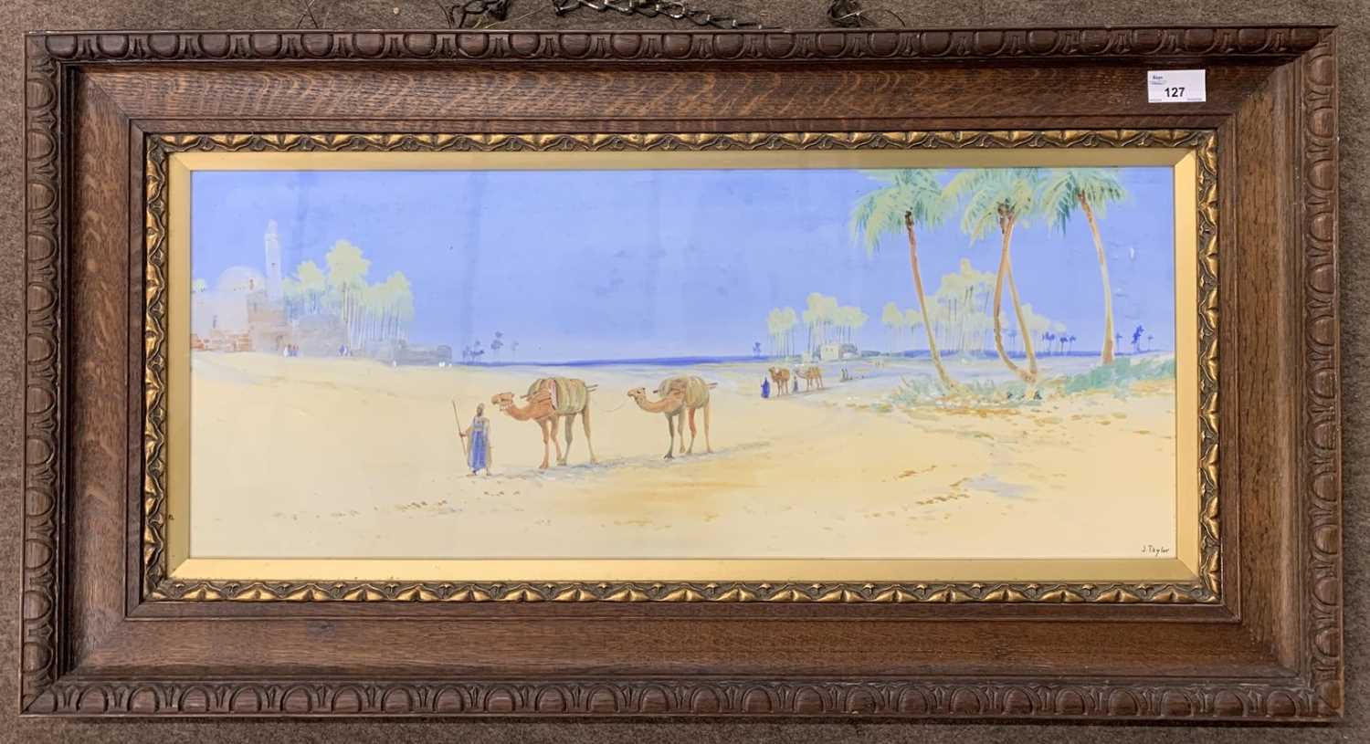 Lot 127 - J.Taylor (20th century), Far Eastern scene,...