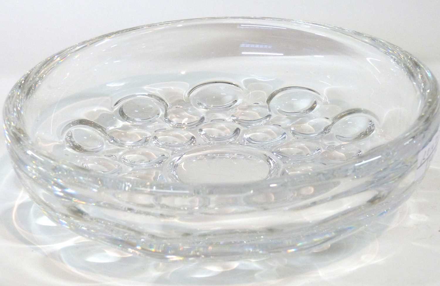 Lot 303 - A Orrefors glass bowl with bubble design...