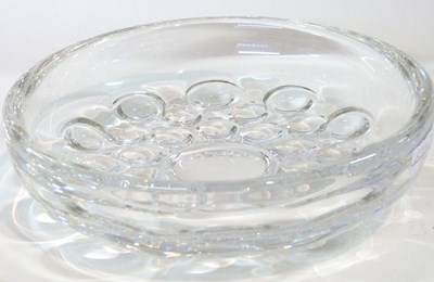 Lot 303 - A Orrefors glass bowl with bubble design...