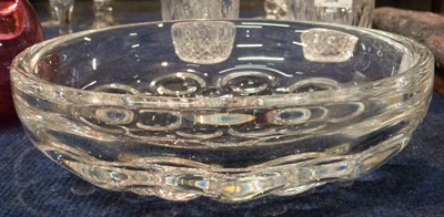 Lot 303 - A Orrefors glass bowl with bubble design...