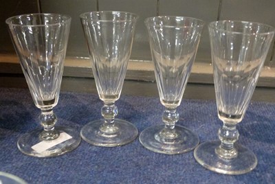 Lot 305 - A set of four 19th Century champagne glasses...