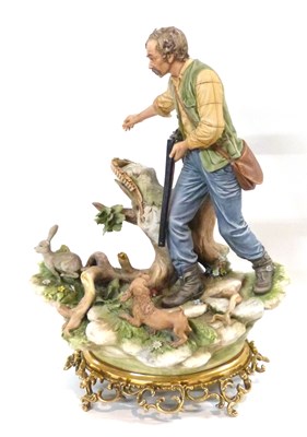 Lot 349 - A pair of Capodimonte porcelain figures, one...