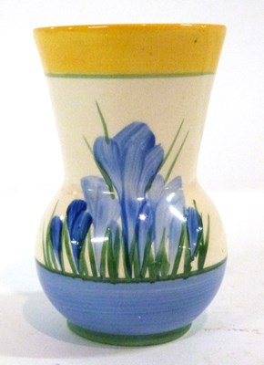 Lot 392 - A small Clarice Cliff vase in the blue crocus...