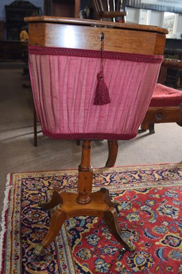 Lot 508 - A 19th Century rosewood sewing table with...