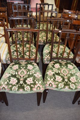 Lot 544 - A set of seven Georgian style mahogany dining...