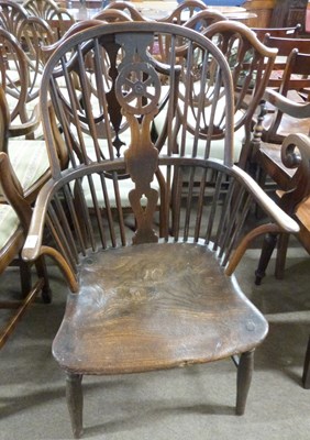 Lot 547 - 19th Century elm seated stick back Windsor...
