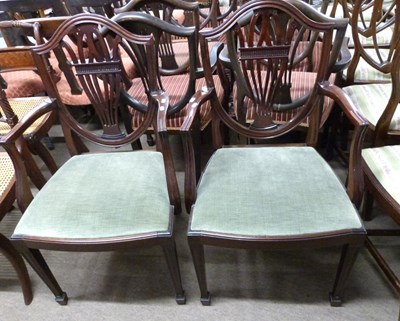 Lot 548 - A pair of 20th Century mahogany framed shield...