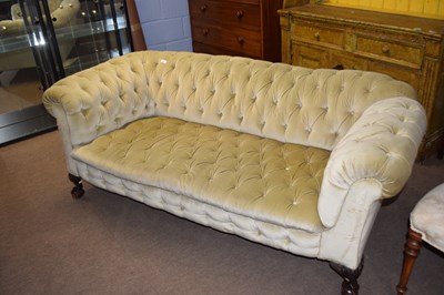 Lot 594 - Victorian pale green draylon upholstered...