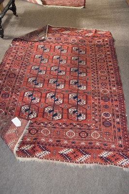 Lot 603 - A small Belauch rug with central panel of...