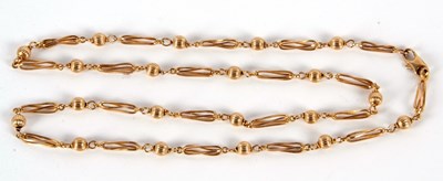 Lot 200 - A 9ct fancy link necklace, the ball and twist...