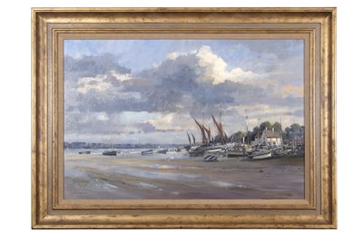 Lot 498 - Colin W Burns (British, b. 1944) "Pin Mill",...