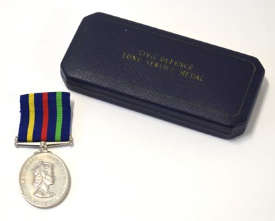Lot 105 - Cased ERII unnamed Civil Defence Long Service...