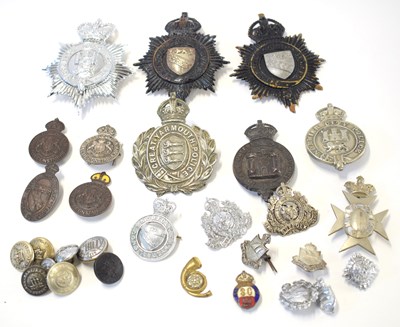 Lot 189 - Quantity of Police shako badges, cap badges...