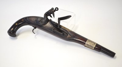 Lot 229 - Georgian Tower pistol lock plate on Indian...