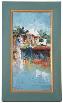 Lot 129 - Antonio Di Viccaro (Italian, b.1935), Sul Lago,...