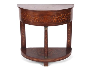 Lot 380 - An early 19th Century Dutch demi lune box side...