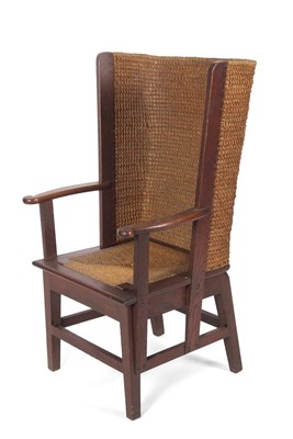 Lot 367 - An early 20th Century oak framed Orkney chair...