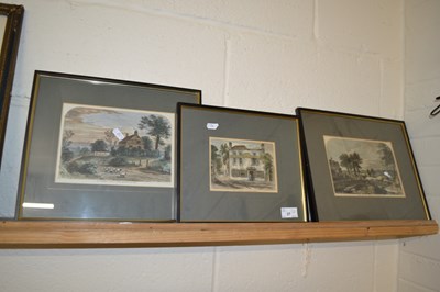 Lot 37 - A group of three coloured engravings,...