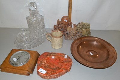 Lot 181 - Mixed Lot: Soap stone carving, small barometer,...