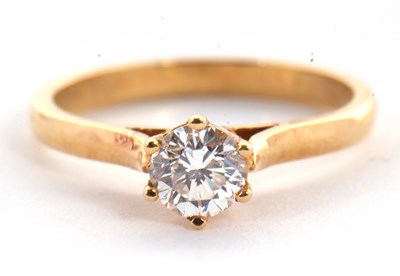 Lot 4 - A diamond solitaire ring, the round brilliant...